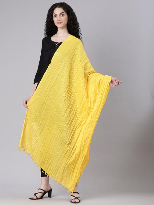 women yellow solid dupatta - 21727993 -  Standard Image - 0