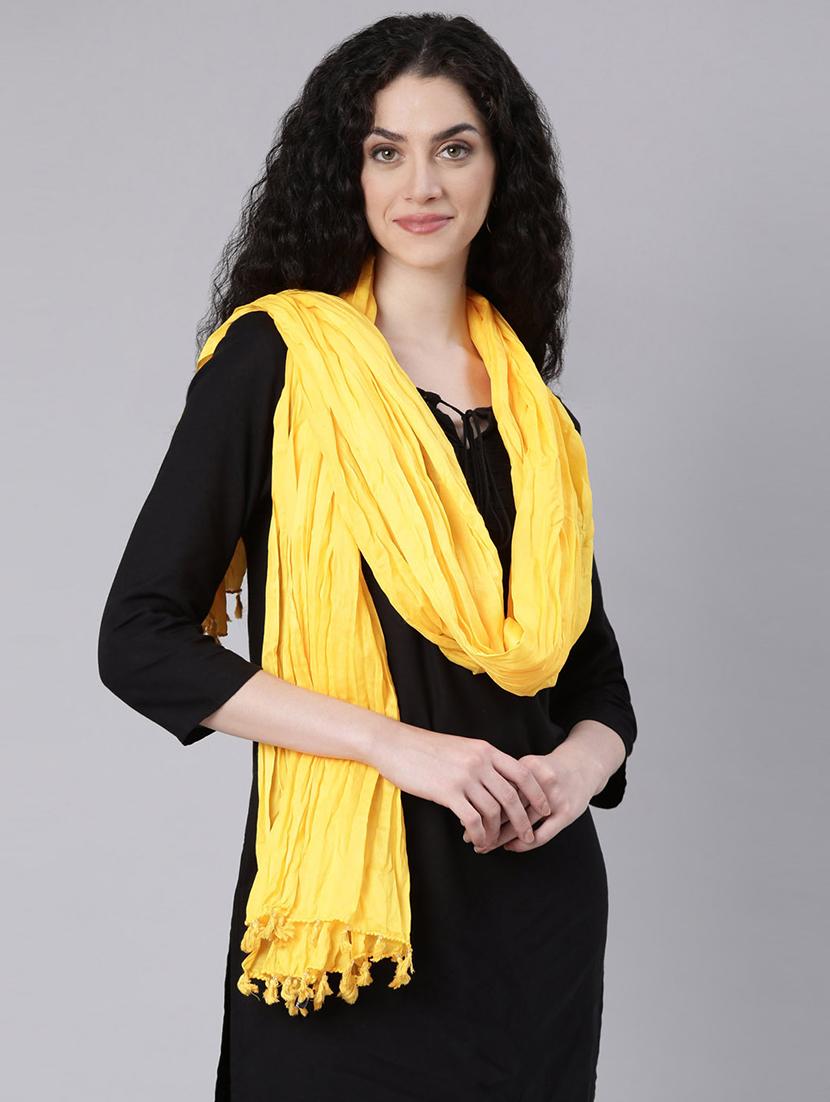 women yellow solid dupatta - 21727993 -  Standard Image - 1