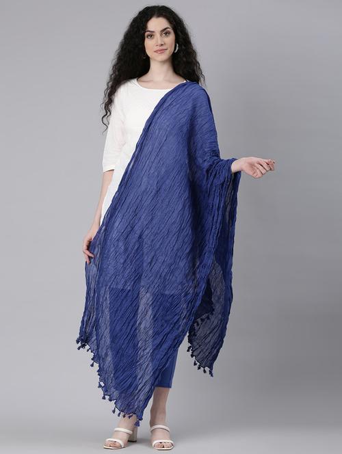 women blue solid dupatta - 21727994 -  Standard Image - 0
