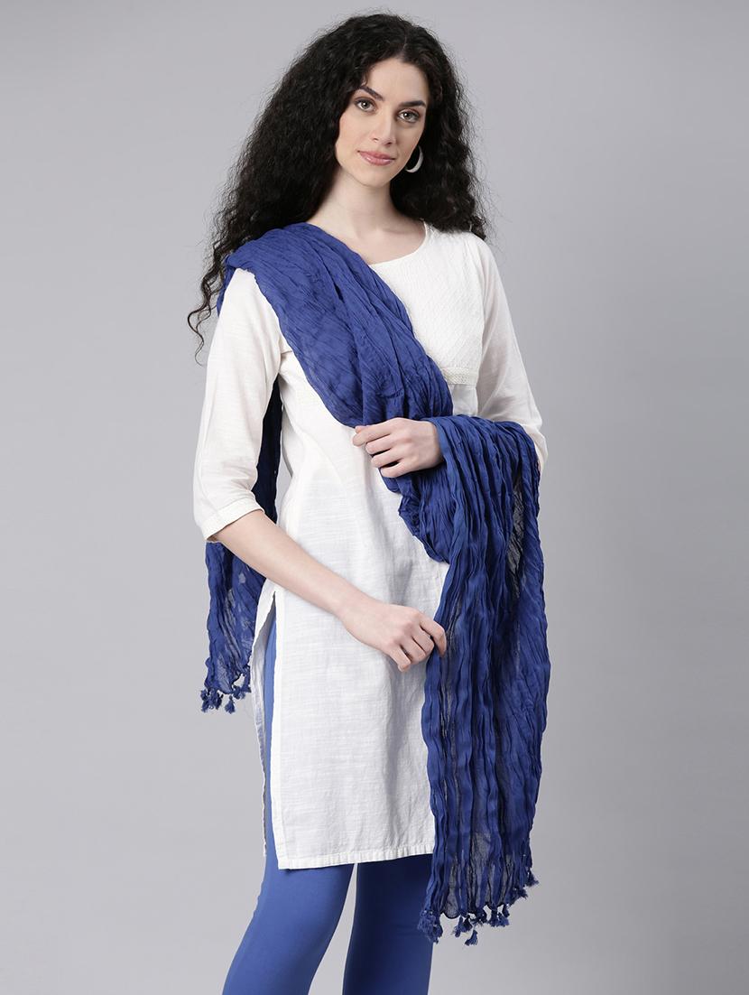 women blue solid dupatta - 21727994 -  Standard Image - 1