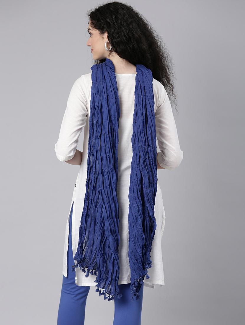 women blue solid dupatta - 21727994 - Standard Image - 4