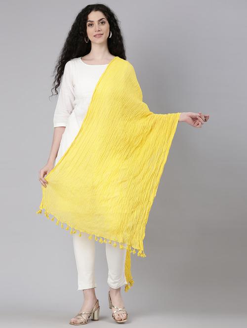 women yellow solid dupatta - 21727995 - Standard Image - 0
