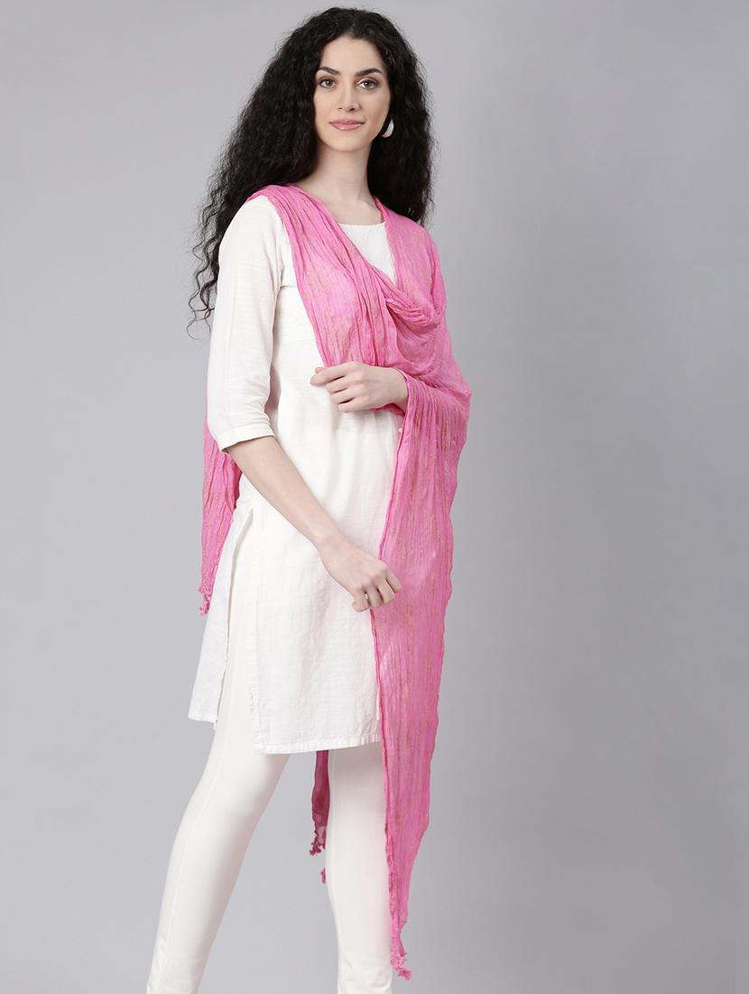 women pink embellished dupatta - 21727996 -  Standard Image - 1