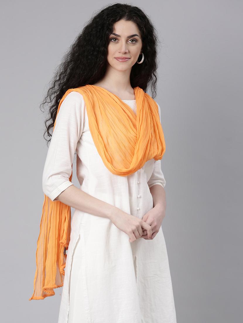 women peach solid dupatta - 21727997 - Standard Image - 1