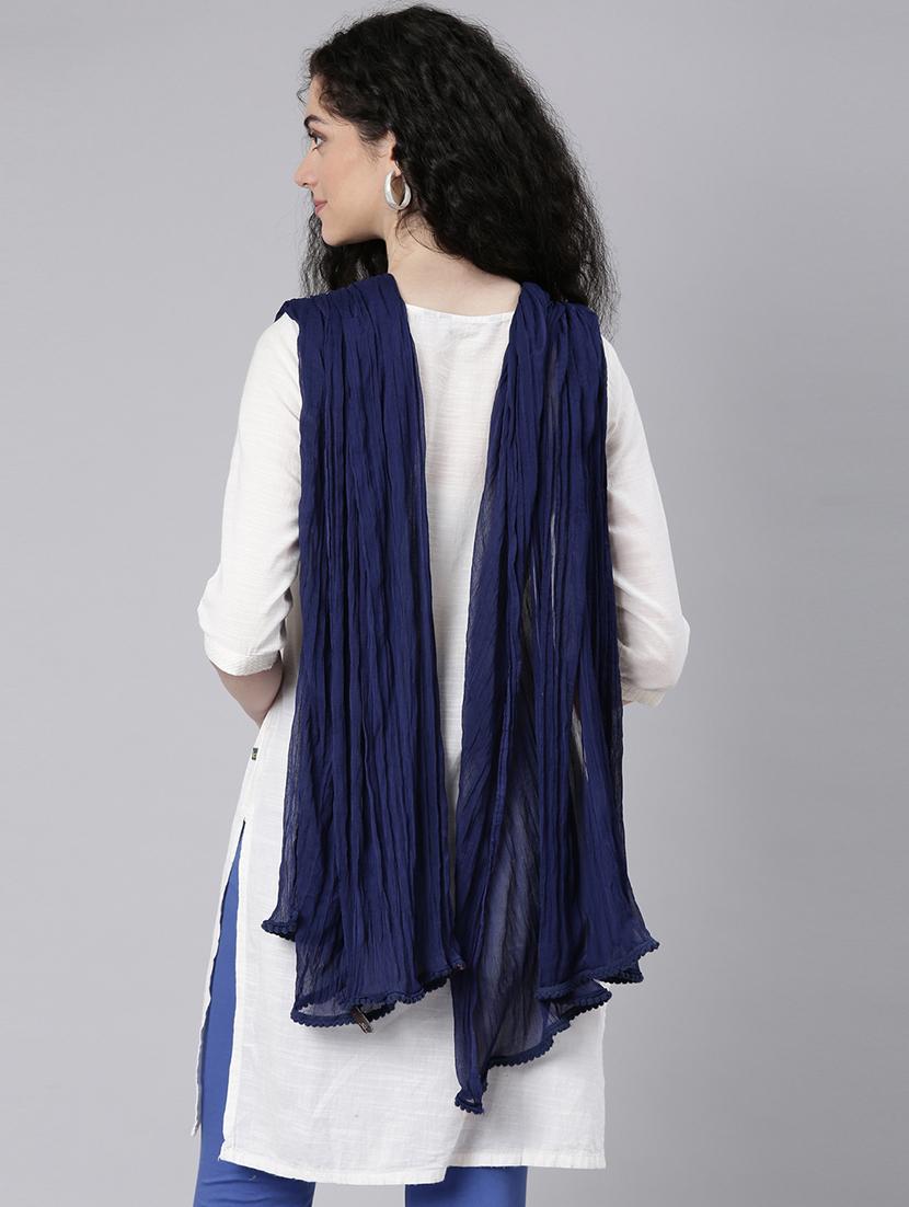 women blue solid dupatta - 21727998 - Standard Image - 4