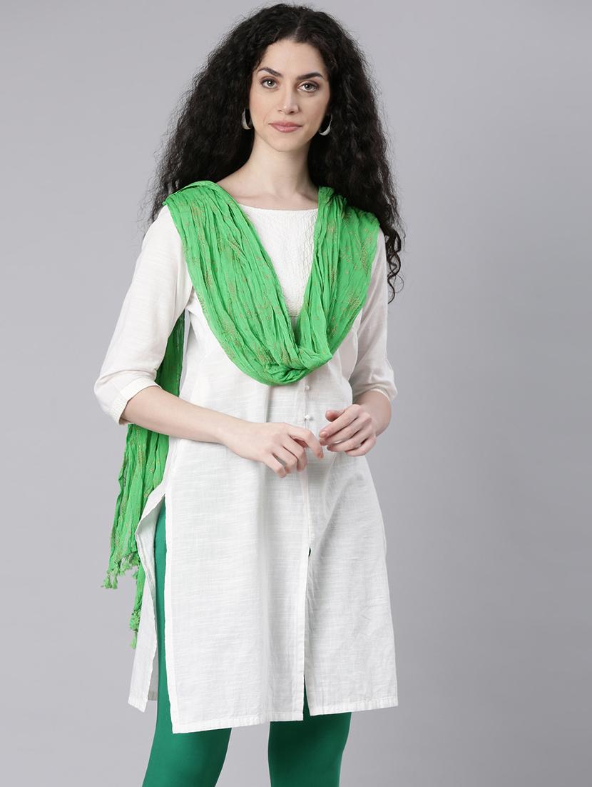 women green embellished dupatta - 21727999 -  Standard Image - 1