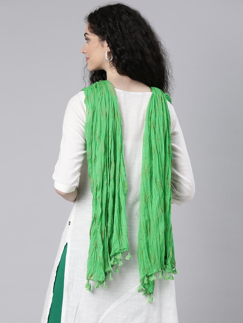 women green embellished dupatta - 21727999 - Standard Image - 4