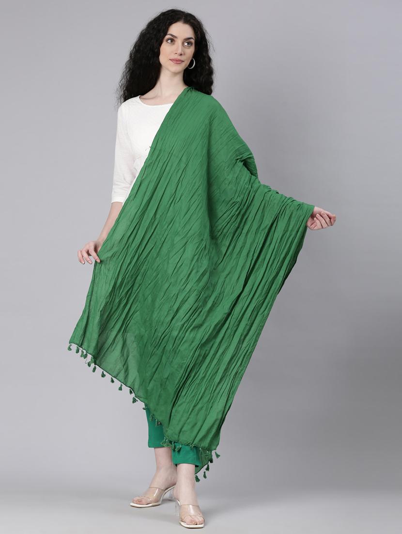 women green solid dupatta - 21728007 - Standard Image - 4