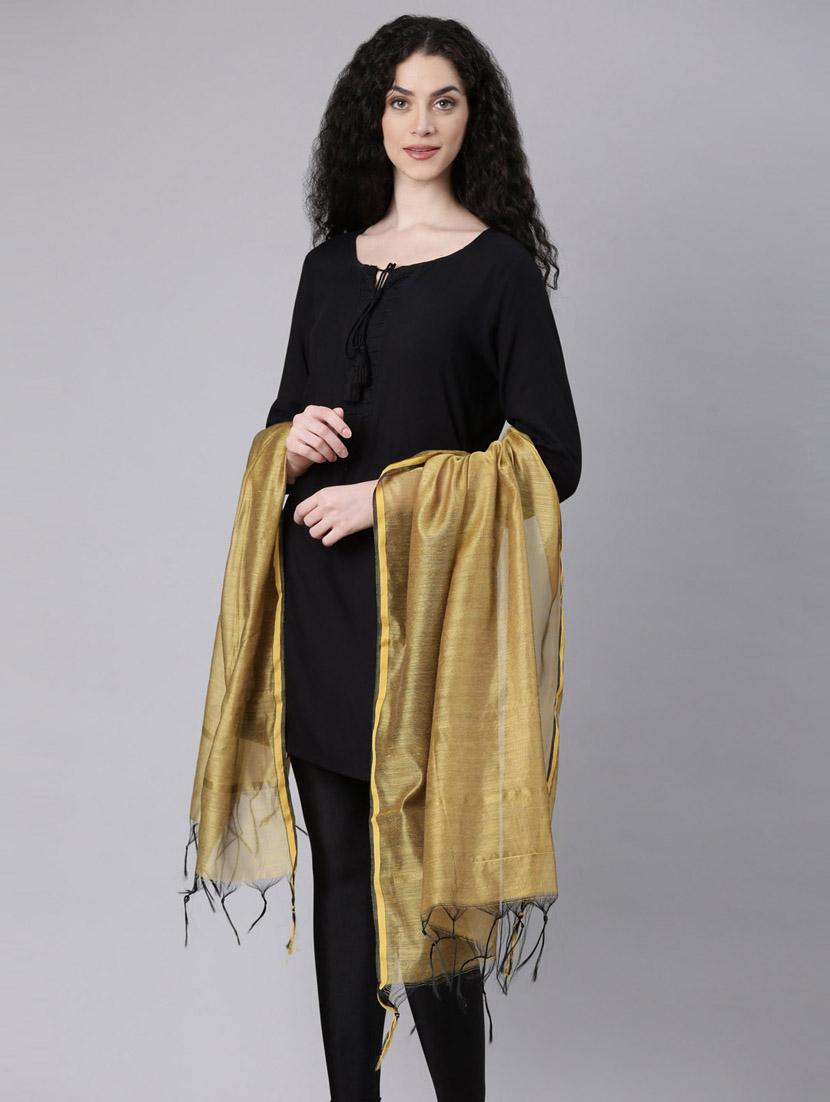 women mustard solid dupatta - 21728009 - Standard Image - 1