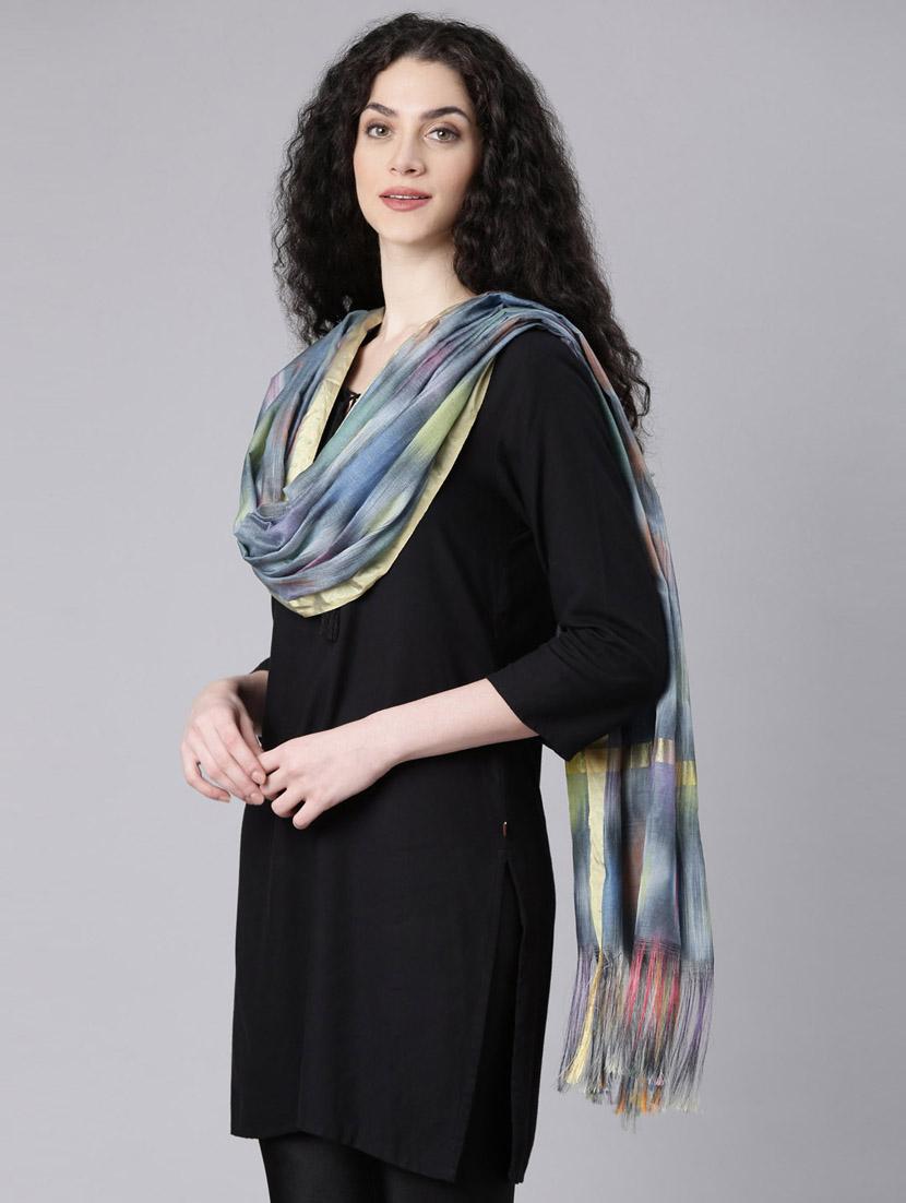 women blue printed dupatta - 21728010 - Standard Image - 1