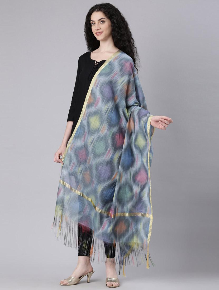 women blue printed dupatta - 21728010 - Standard Image - 4