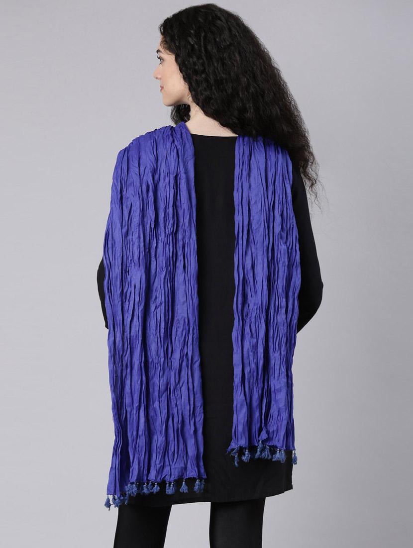 women blue solid dupatta - 21728014 - Standard Image - 4