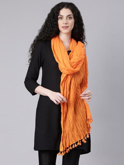 women orange solid dupatta - 21728015 - Standard Image - 0