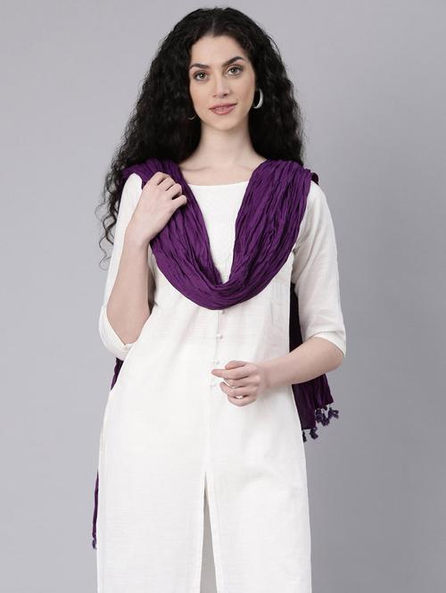 women purple solid dupatta - 21728016 -  Standard Image - 0