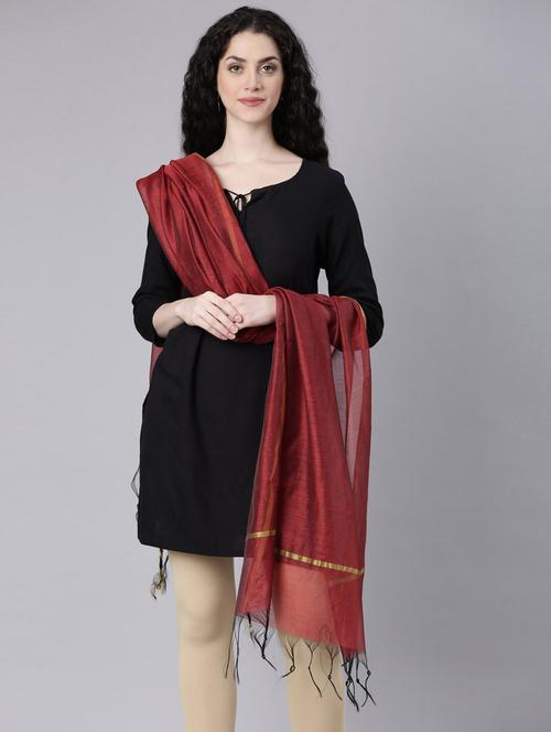 women maroon solid dupatta - 21728022 - Standard Image - 0