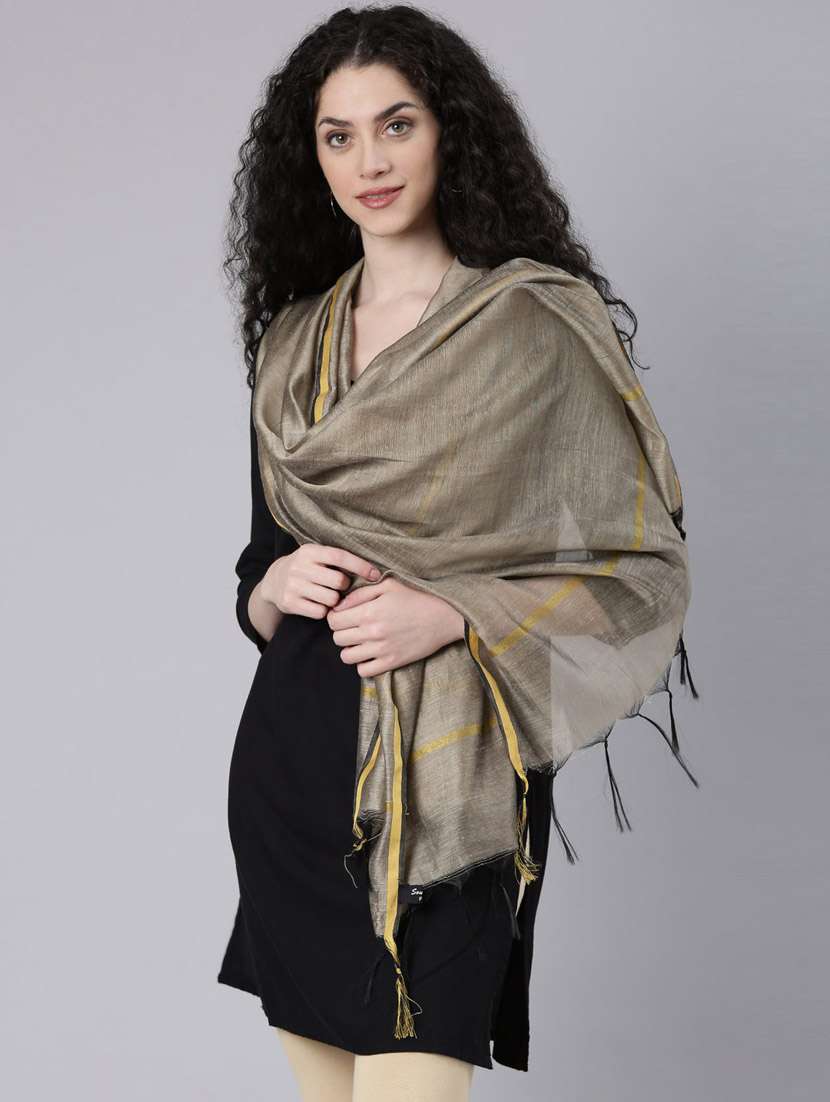 women grey solid dupatta - 21728023 - Standard Image - 1