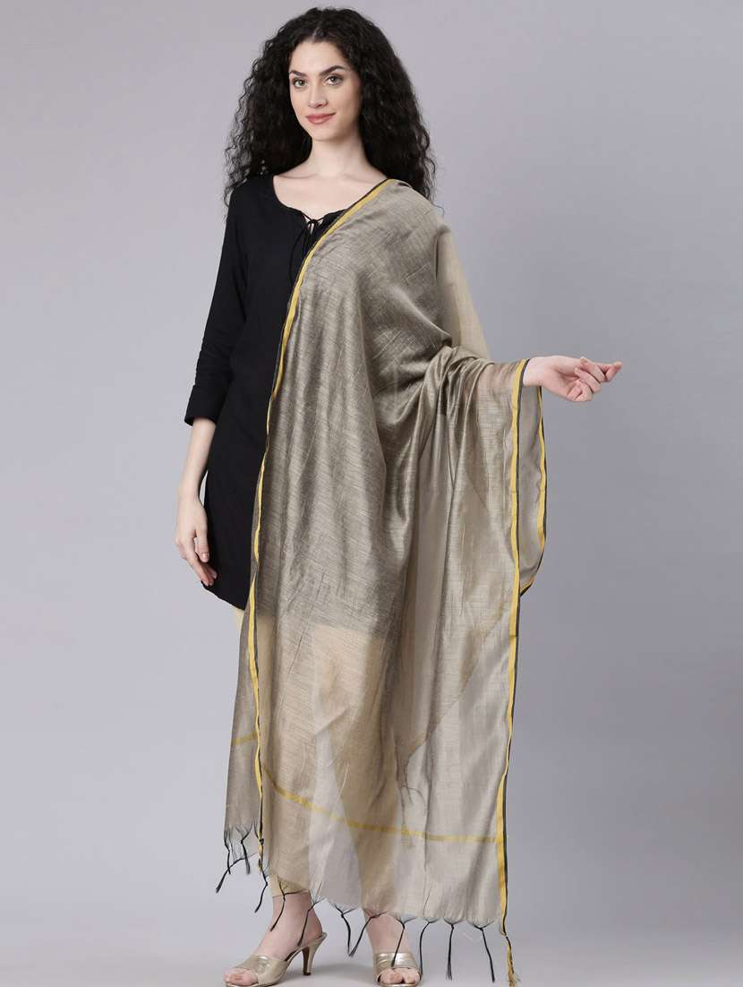 women grey solid dupatta - 21728023 - Standard Image - 4