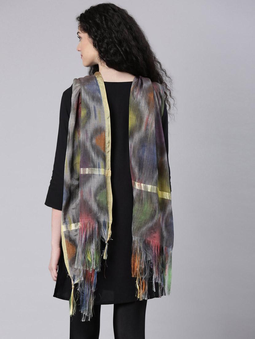 women grey printed dupatta - 21728024 - Standard Image - 4