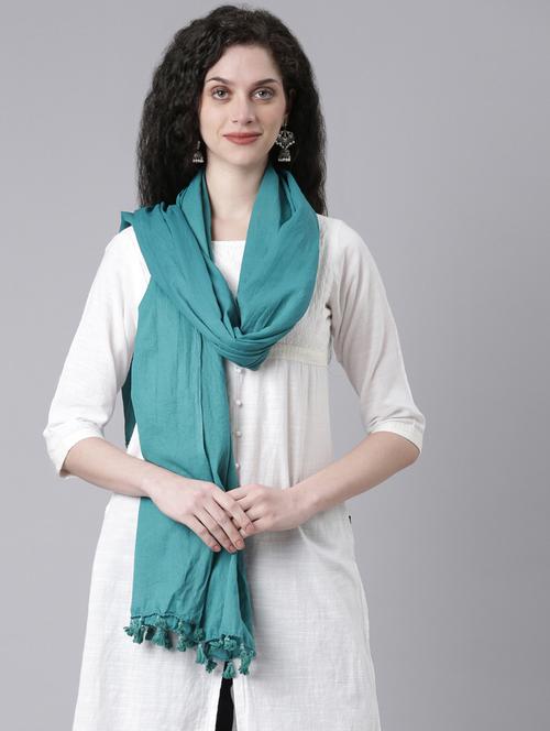 blue cotton dupatta - 21728027 - Standard Image - 0