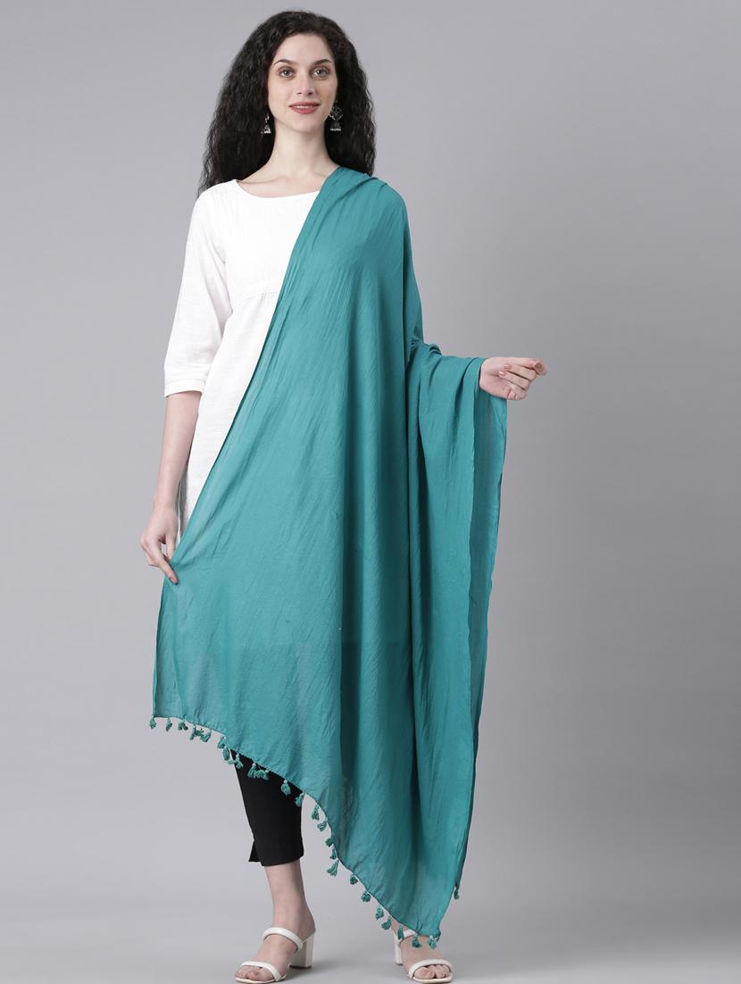 blue cotton dupatta - 21728027 - Standard Image - 4