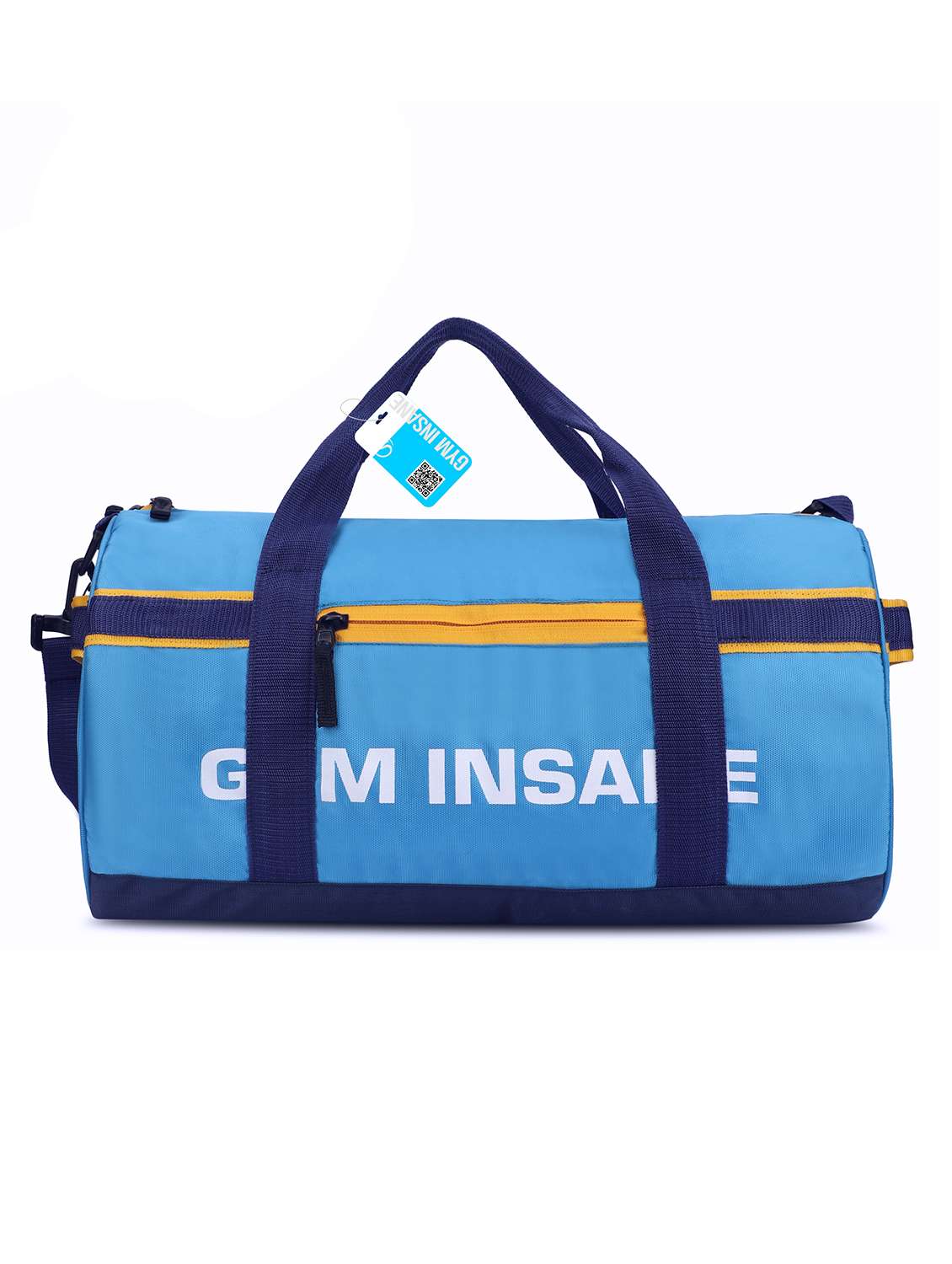 men blue canvas dufflebag