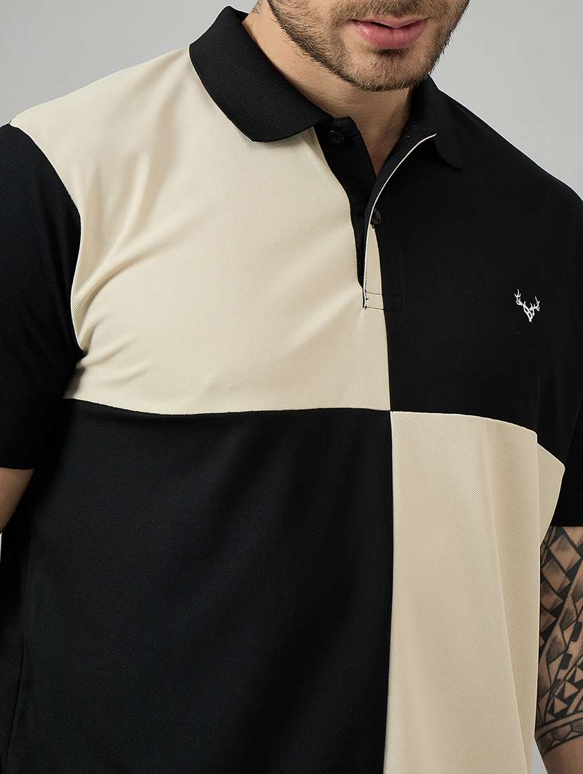 men short sleeves color block polo t-shirt - 21728059 -  Standard Image - 4