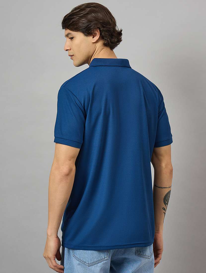 men loose fit color block polo t-shirt - 21728063 -  Standard Image - 1