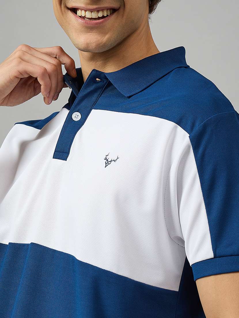 men loose fit color block polo t-shirt - 21728063 -  Standard Image - 4