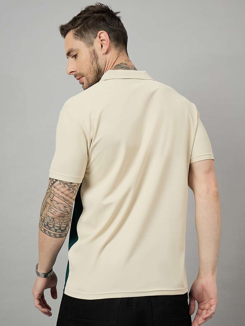 men short sleeves color block polo t-shirt - 21728077 -  Standard Image - 1