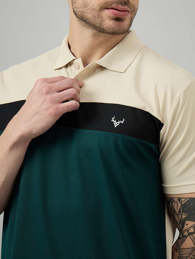 men short sleeves color block polo t-shirt - 21728077 -  Standard Image - 4