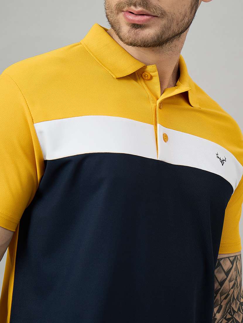 men short sleeves color block polo t-shirt - 21728078 -  Standard Image - 4