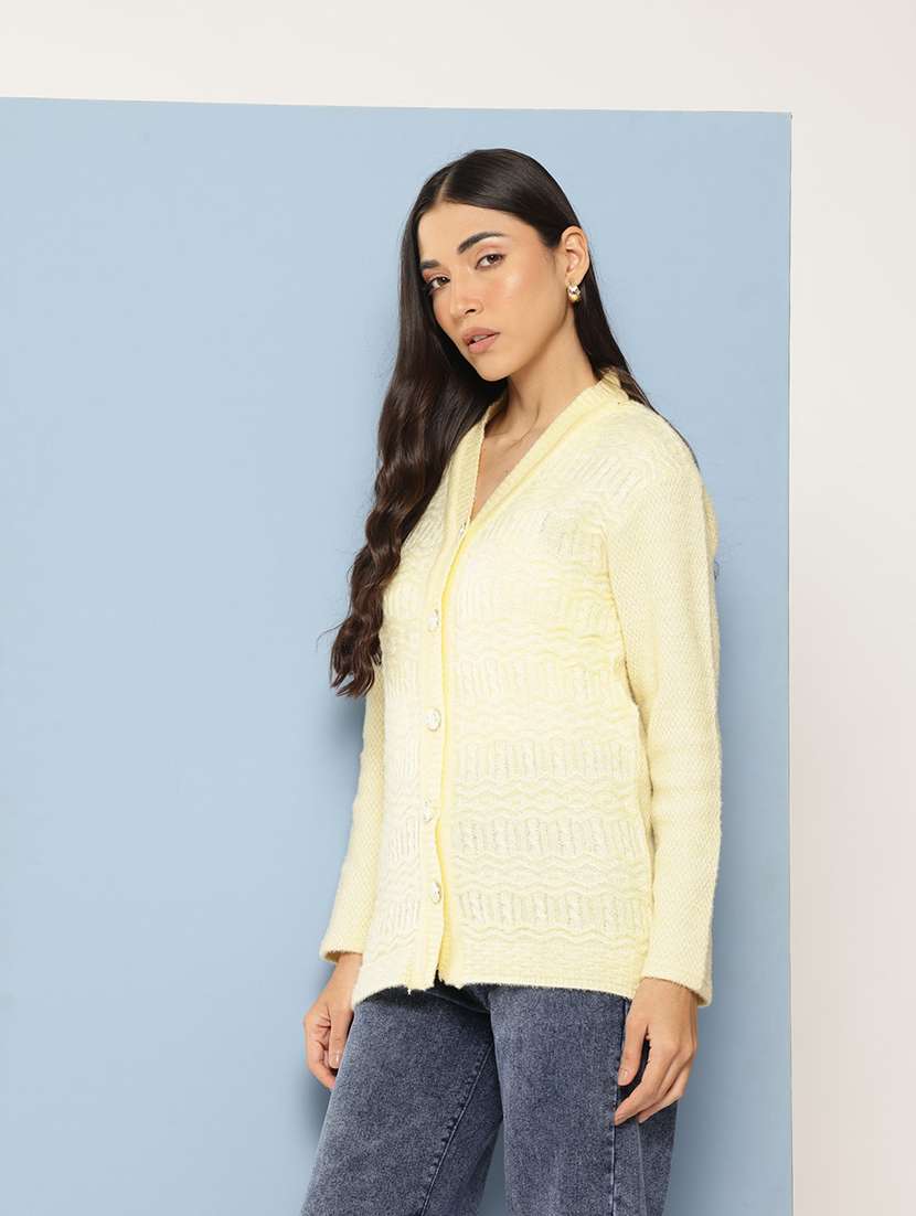 women long sleeves solid cardigan - 21728092 -  Standard Image - 1