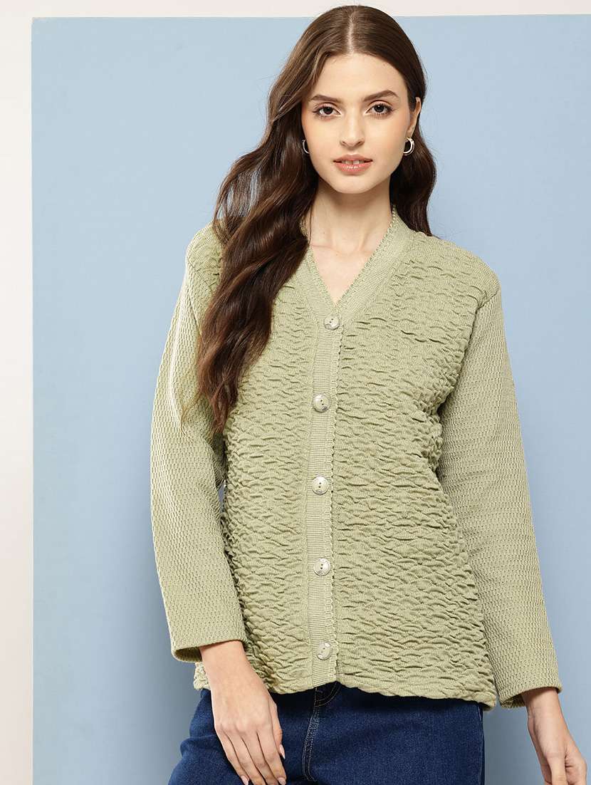 women long sleeves solid cardigan