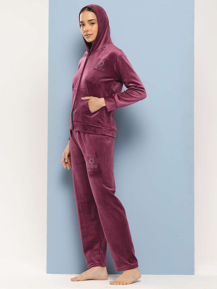 women hoodie and track pant co-ord set - 21728099 -  Standard Image - 1