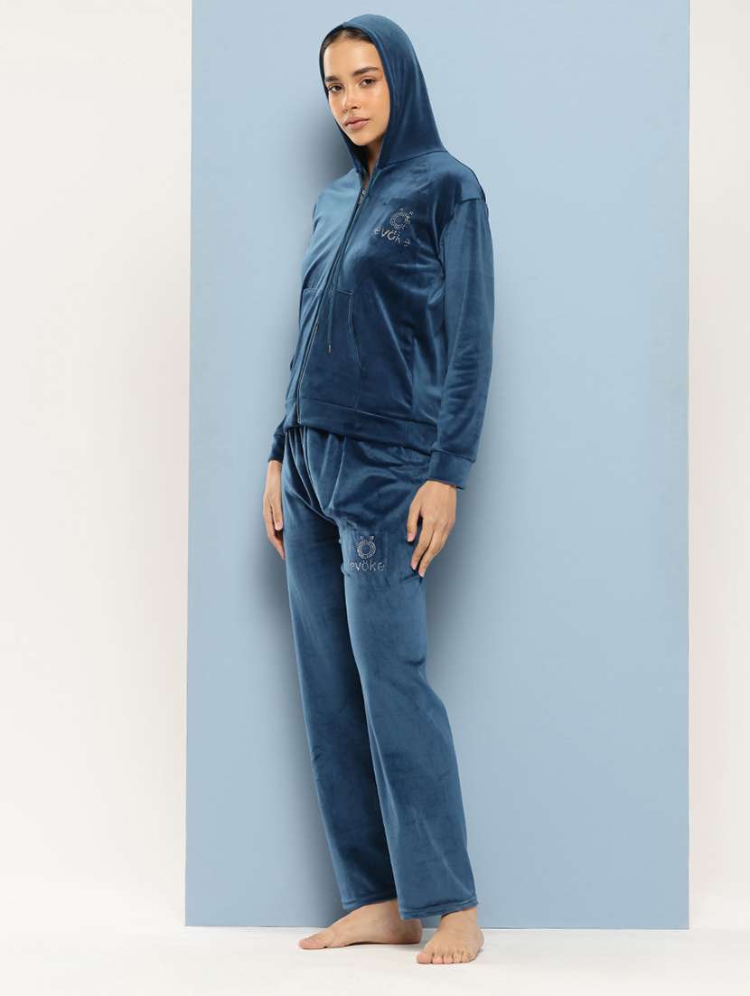 women hoodie and track pant co-ord set - 21728101 - Standard Image - 1