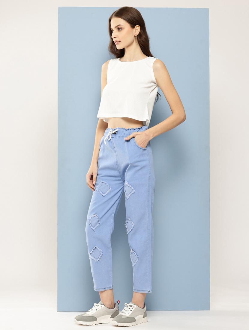 women solid crop top and jacket with jeans - 21728106 - Standard Image - 1