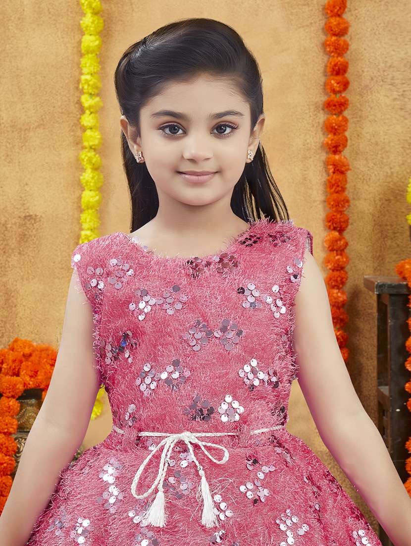 girls embellished round neck frock - 21728130 -  Standard Image - 4