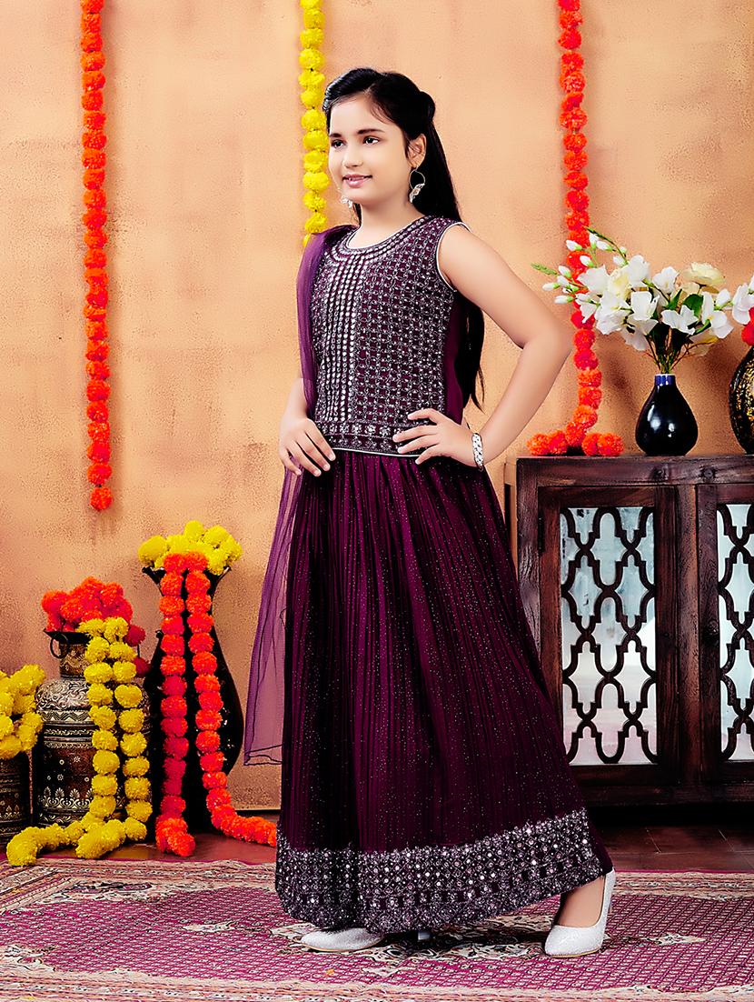 girls mirror work skirt top set with dupatta - 21728136 -  Standard Image - 1