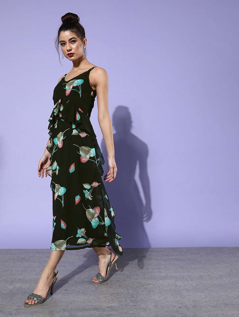 women floral print sleeveless ruffle dress - 21728178 -  Standard Image - 1