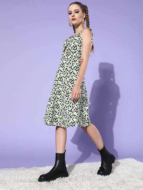 women floral print sleeveless a-line dress - 21728192 - Standard Image - 0