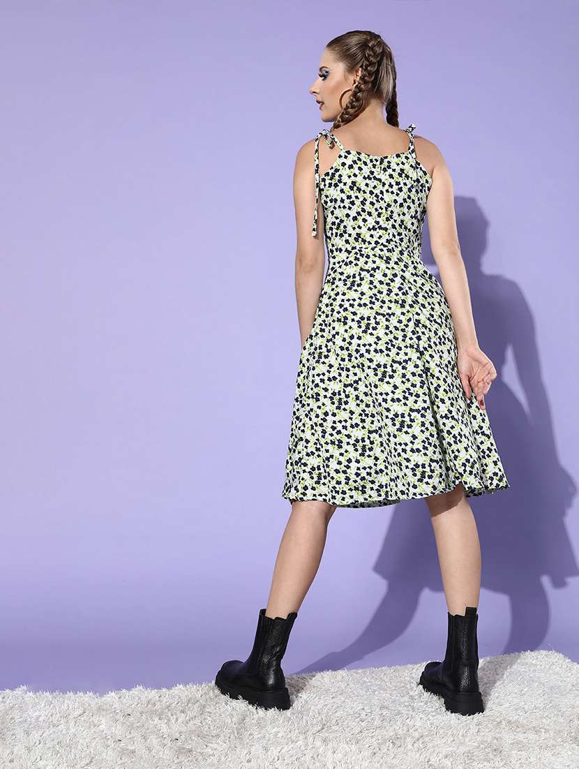 women floral print sleeveless a-line dress - 21728192 - Standard Image - 1