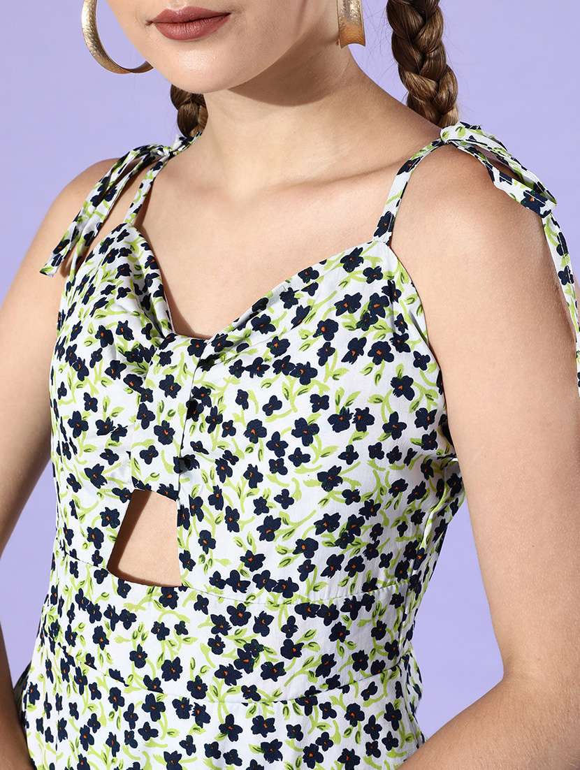 women floral print sleeveless a-line dress - 21728192 - Standard Image - 4