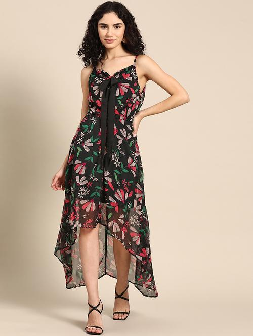 women florak print sleeveelss high low dress - 21728207 -  Standard Image - 0