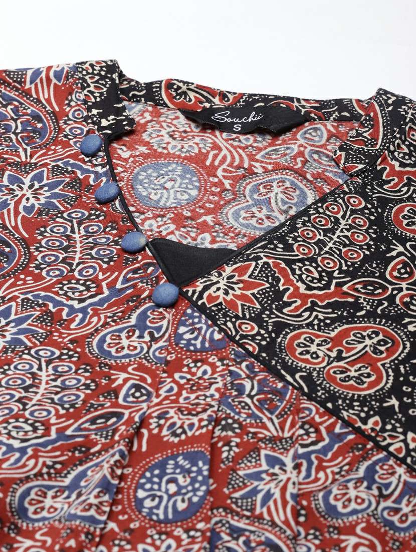 women printed three quarter sleeve kurta - 21728269 -  Standard Image - 6