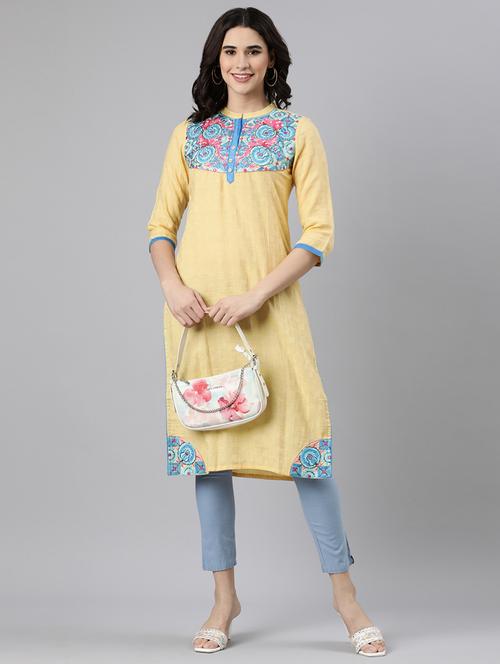 women placement print straight kurta - 21728278 - Standard Image - 0