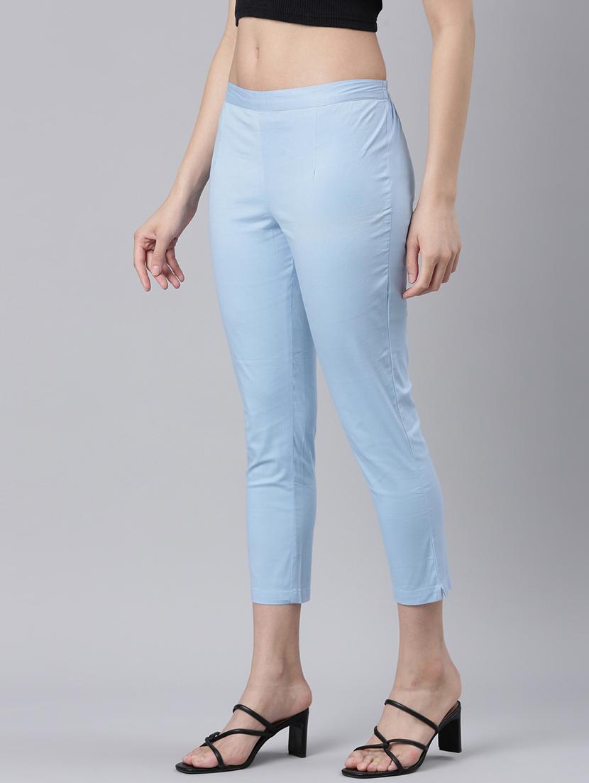women mid rise solid cigarette pant - 21728305 - Standard Image - 1