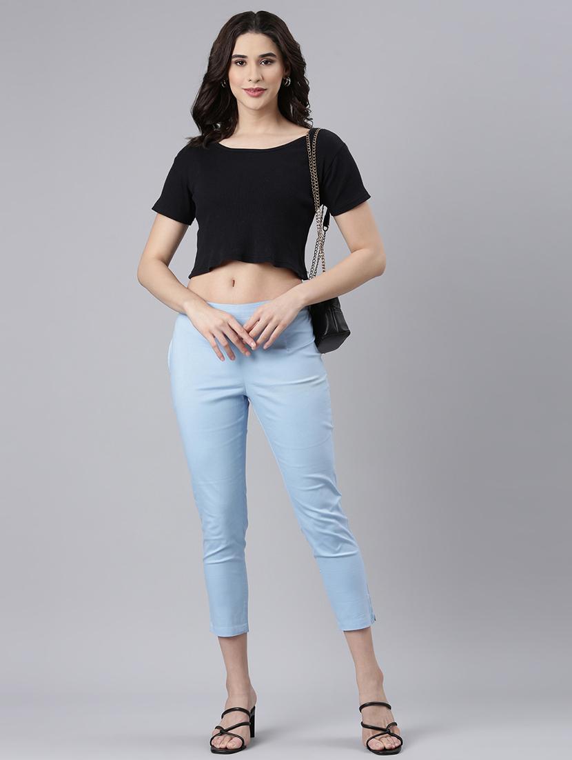 women mid rise solid cigarette pant - 21728305 - Standard Image - 4