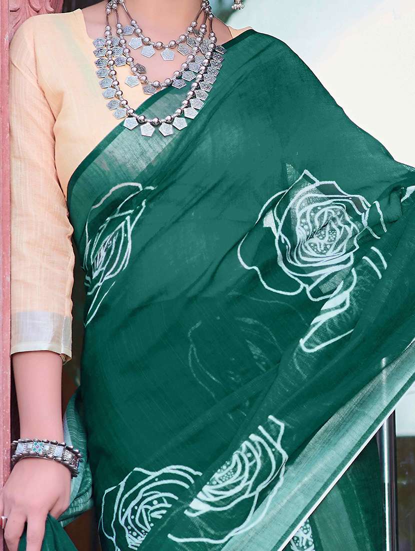 women printed casual wear saree with blouse - 21728343 -  Standard Image - 4