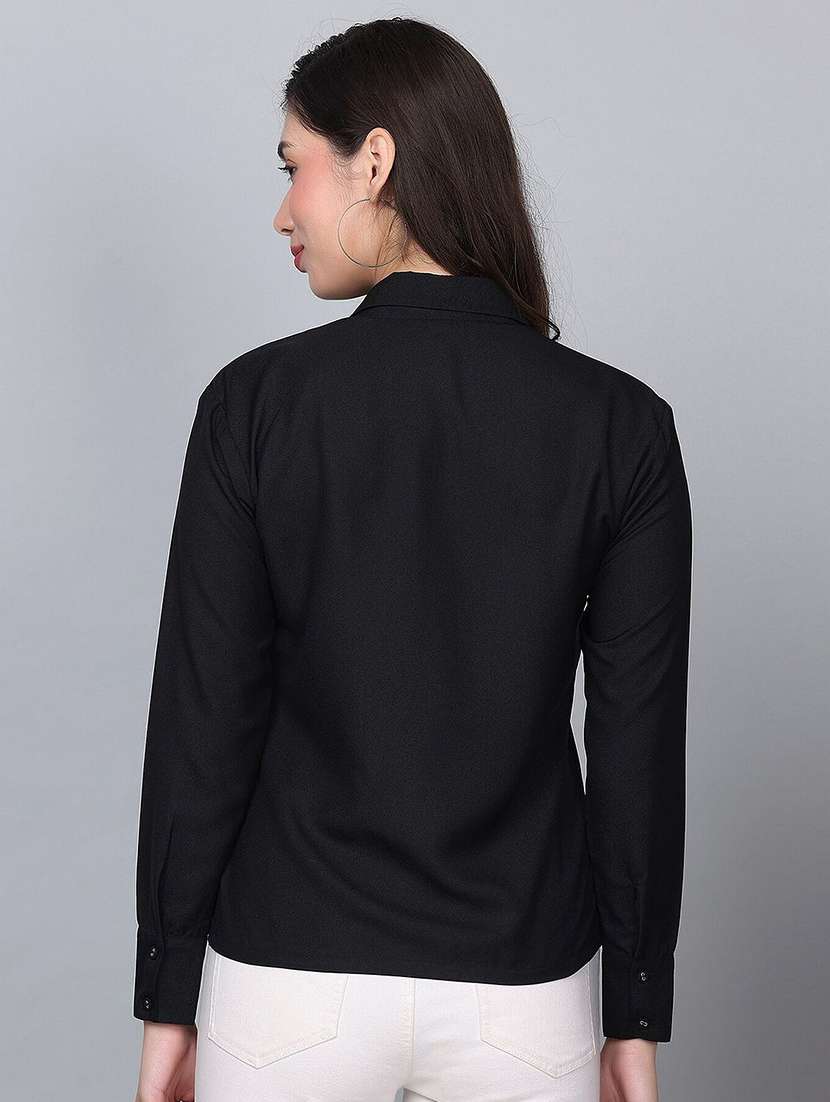 women solid long sleeve shirt - 21728411 -  Standard Image - 1