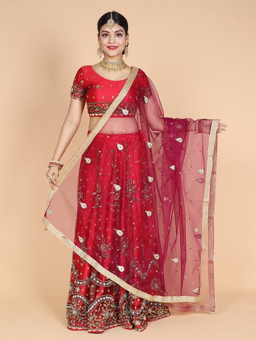 women embroidered lace work dupatta - 21728420 - Standard Image - 0